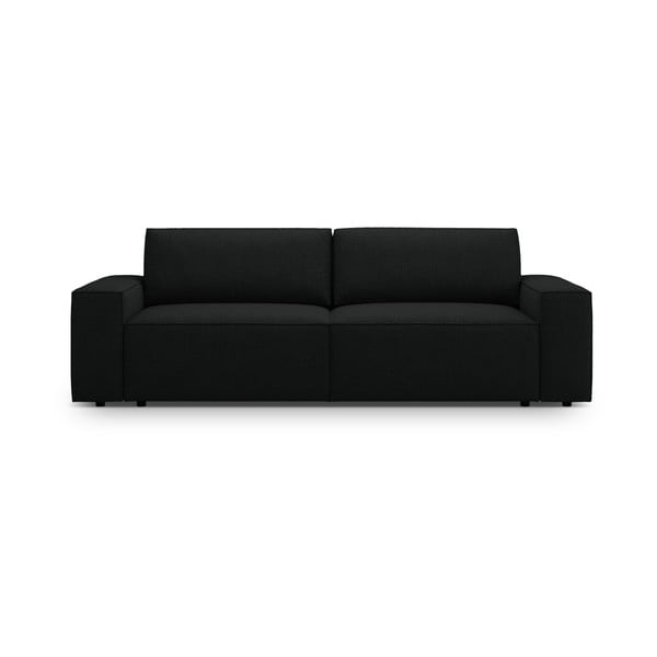 Czarna rozkładana sofa z materiału bouclé 247 cm Jodie – Micadoni Home