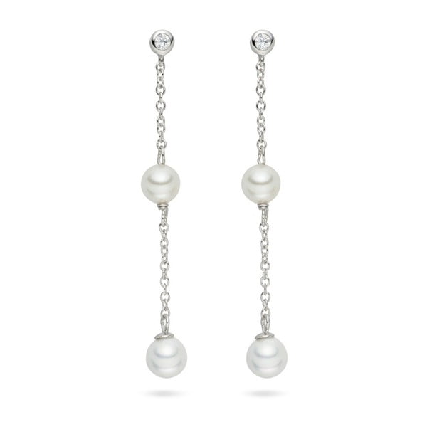 Wiszące
  kolczyki z pereł z cyrkonią Pearls Of London Elegance, 5,4 cm
