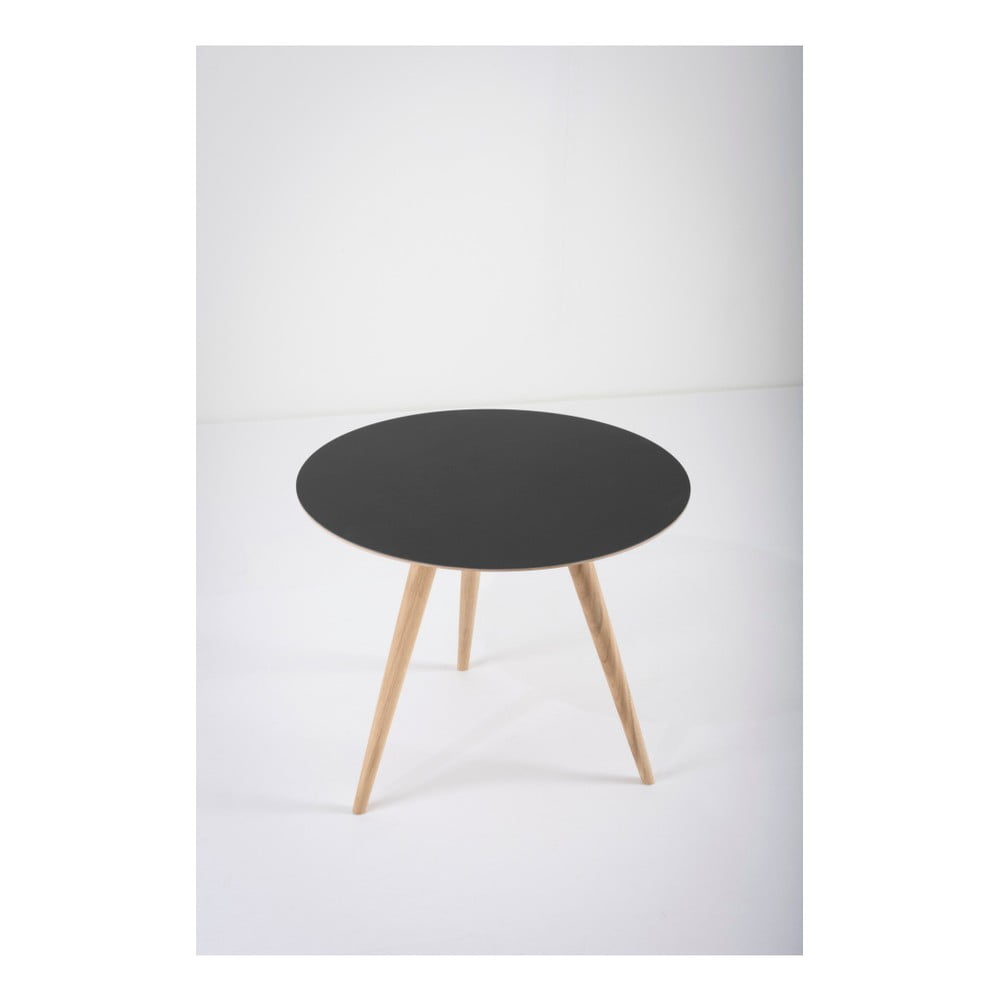Dębowy stolik z czarnym blatem Gazzda Arp, ⌀ 55 cm (zdjęcie 7)