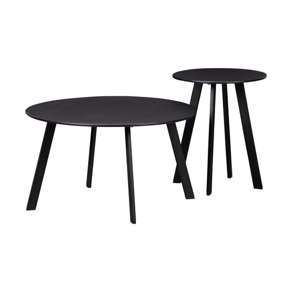 Czarny stolik ogrodowy WOOOD Fer, ø 70 cm-image-3