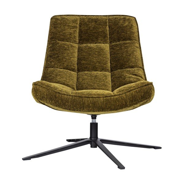 Zielony obrotowy fotel z tkaniny szenilowej Maudi – WOOOD-image-2