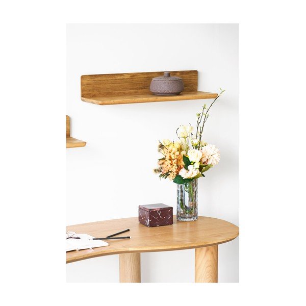 Półka z litego drewna dębowego w jasnym naturalnym kolorze 60 cm Salina – House Nordic-image-2