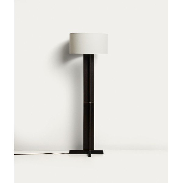 Biała/ciemnobrązowa lampa stojąca z tekstylnym kloszem (wysokość 150,5 cm) Niani – Kave Home-image-4