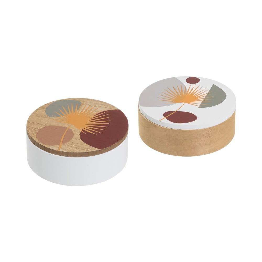 Pojemniki dekoracyjne z pokrywką zestaw 2 szt. ø 17x6,5 cm – Casa Selección