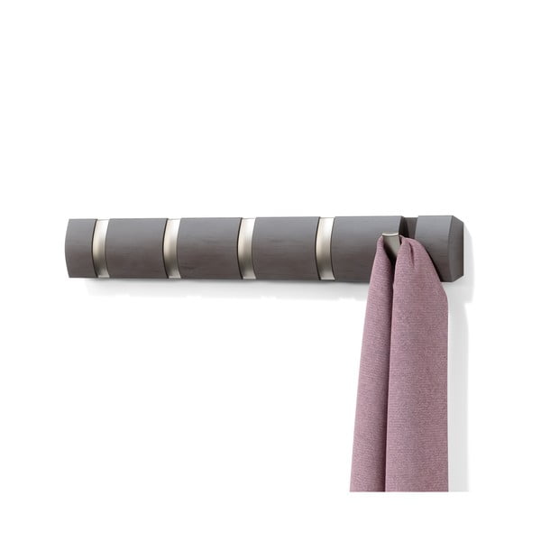Szary wieszak ścienny z drewna topolowego Flip – Umbra-image-4