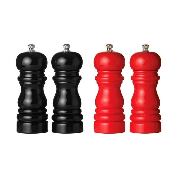 Zestaw 2 młynków drewnianych do pieprzu i soli w czerwonym kolorze Premier Housewares-image-1