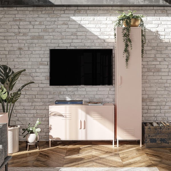 Różowa metalowa szafka 38x185x40 cm Mission District – Støraa-image-1