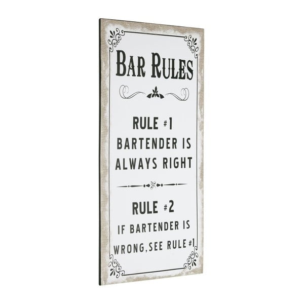 Tablica Bar Rules, 60x30 cm