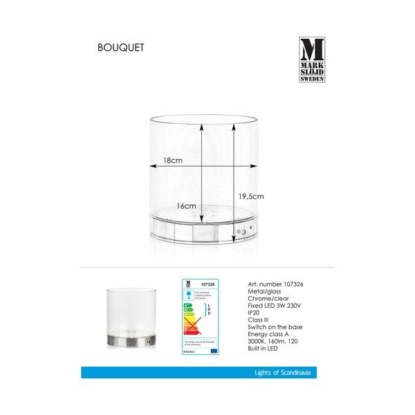 Wazon z wbudowanym podświetleniem LED Markslöjd Bouquet, wys. 19 cm-image-3