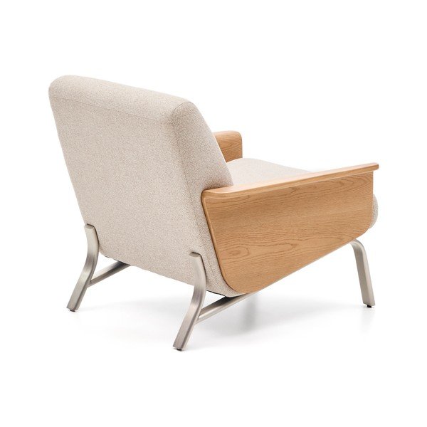 Beżowy fotel z tkaniny szenilowej Amsen – Kave Home-image-4