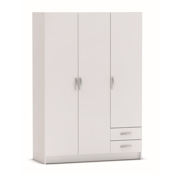 Biała szafa 3-drzwiowa z 3 szufladami Lola