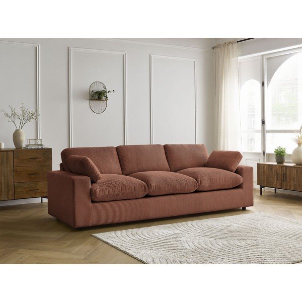 Pomarańczowa sztruksowa sofa 250 cm Belair – Bobochic Paris-image-1