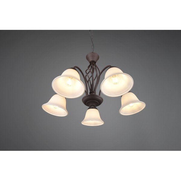 Ciemnobrązowa lampa wisząca ze szklanym kloszem ø 60 cm Rustica – Trio-image-1