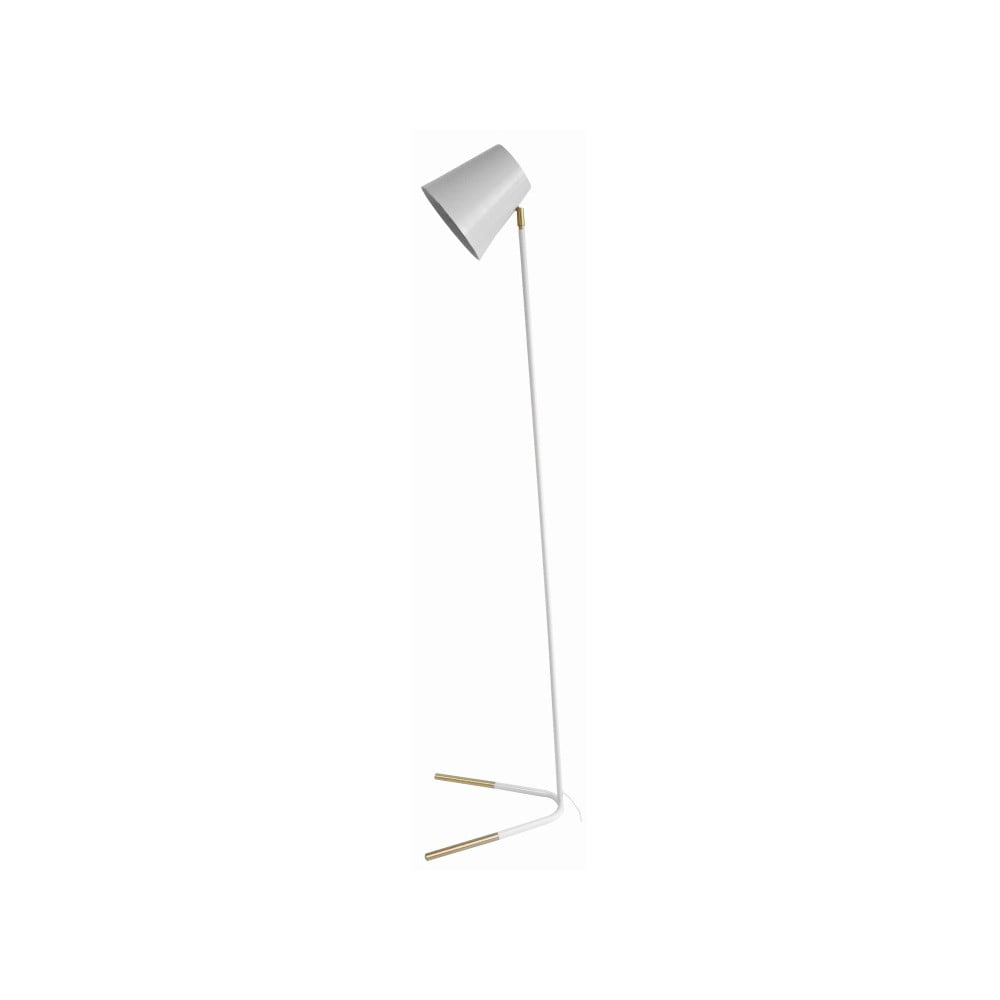 Biała lampa stojąca z detalami w kolorze złota Leitmotiv Noble