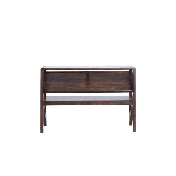 Konsola ze szklanym blatem w ciemnym naturalnym kolorze 41x119 cm Yuki – Light & Living-image-3