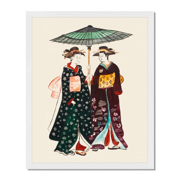 Obraz w ramie Liv Corday Asian Two Geishas, 40x50 cm