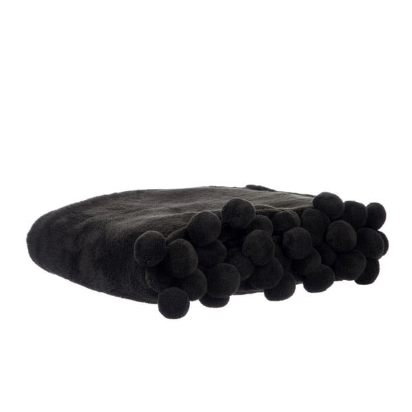 Koc Pom-Pom Black, 127x152 cm