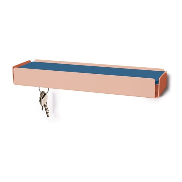 Pąsowy wieszak na klucze z niebieską półką Konstantin Slawinski Key Box