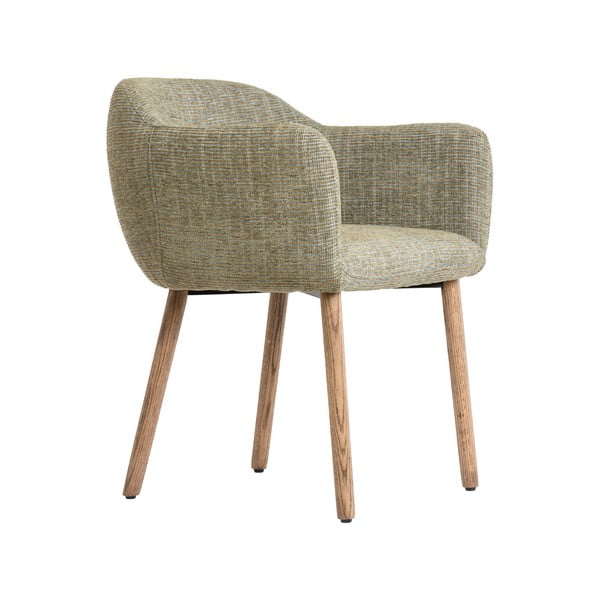 Jasnozielone tapicerowane fotele jadalniane zestaw z podłokietnikami 2 szt. Blaine – Light & Living