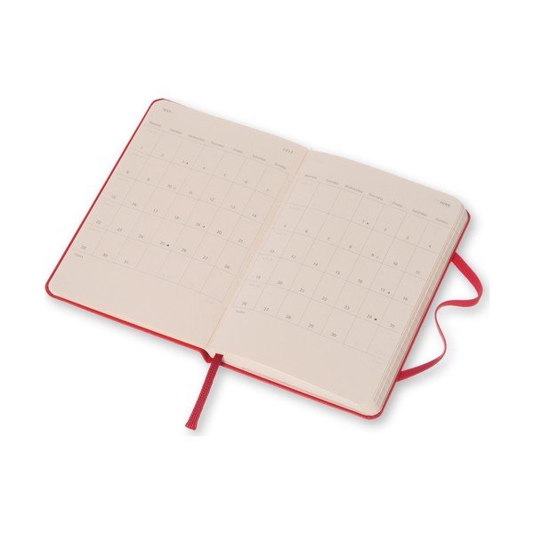 Czerwony tygodniowy kalendarz Moleskine Hard, 18 miesięcy, mały-image-3