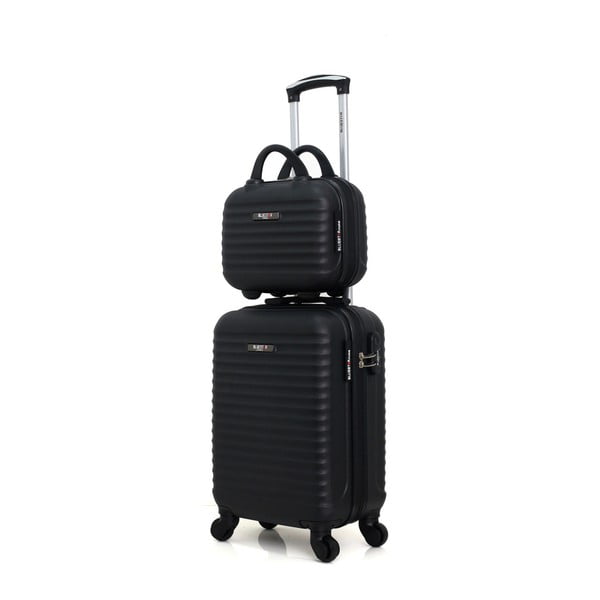 Zestaw czarnej walizki i podręcznego kuferka Bluestar Marro-image-1