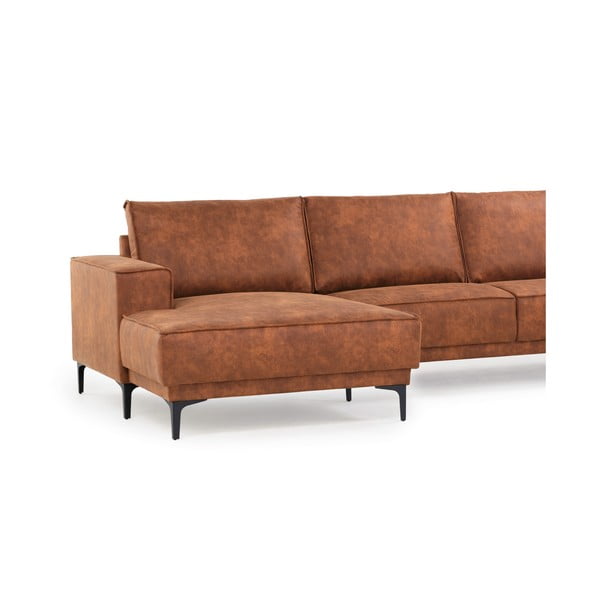 Koniakowy narożnik z imitacji skóry (lewostronny) Copenhagen – Scandic-image-4