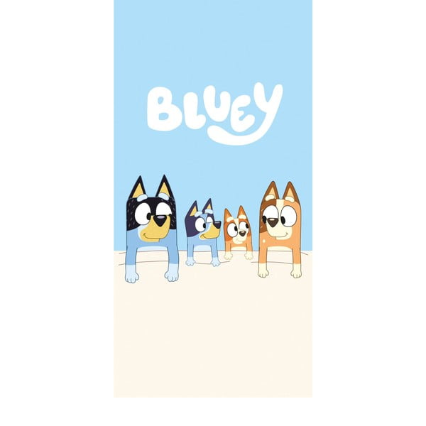 Niebiesko-beżowy bawełniany ręcznik dziecięcy 70x140 cm Bluey – Jerry Fabrics