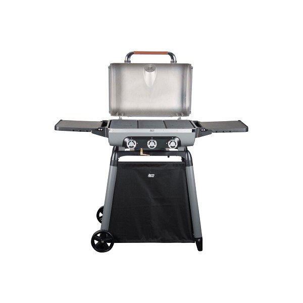 Czarny grill gazowy 3 palnikami i termometrem Jamie Oliver Portable-image-1
