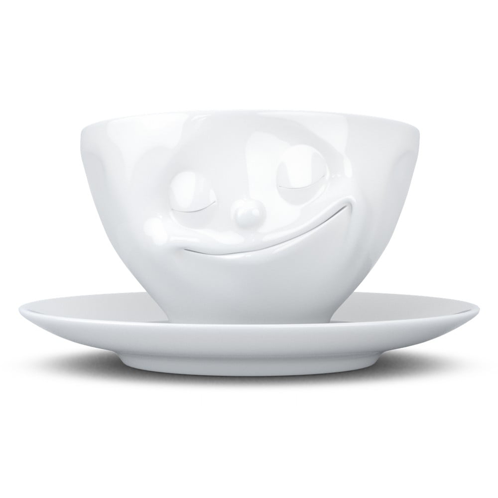 Biała porcelanowa szczęśliwa filiżanka do kawy 58products, 200 ml