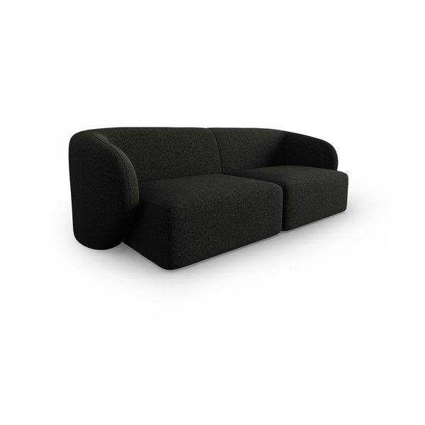 Czarna sofa  z tkaniny szenilowej 188 cm Paolo – Milo Casa-image-2