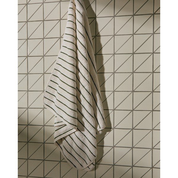 Zielony/beżowy bawełniany ręcznik kąpielowy frotte 70x140 cm Dorane – Kave Home-image-2