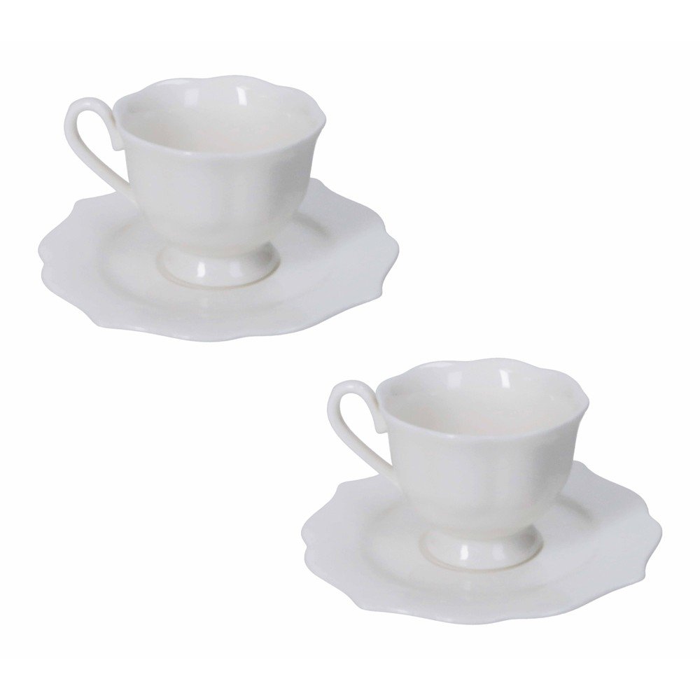 Białe filiżanki zestaw 2 szt. new bone china 80 ml Queen – Brandani