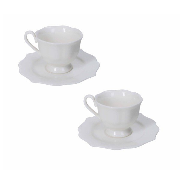 Białe filiżanki zestaw 2 szt. new bone china 80 ml Queen – Brandani