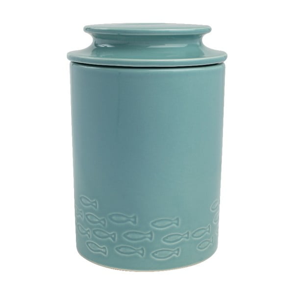 Turkusowy pojemnik ceramiczny T&G Woodware City Ocean Fish