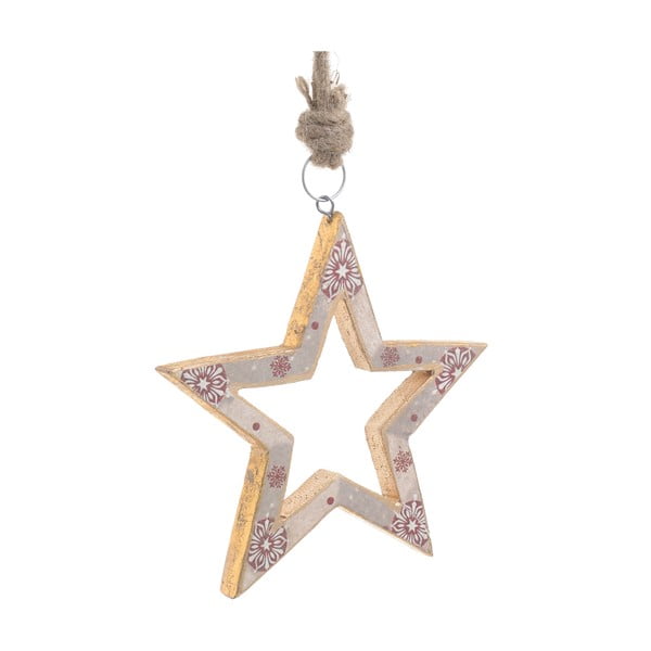 Świąteczna drewniana dekoracja wisząca w kształcie gwiazdy InArt Alice