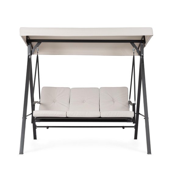 Antracytowo-beżowa metalowa huśtawka ogrodowa Taurus – Bizzotto-image-1