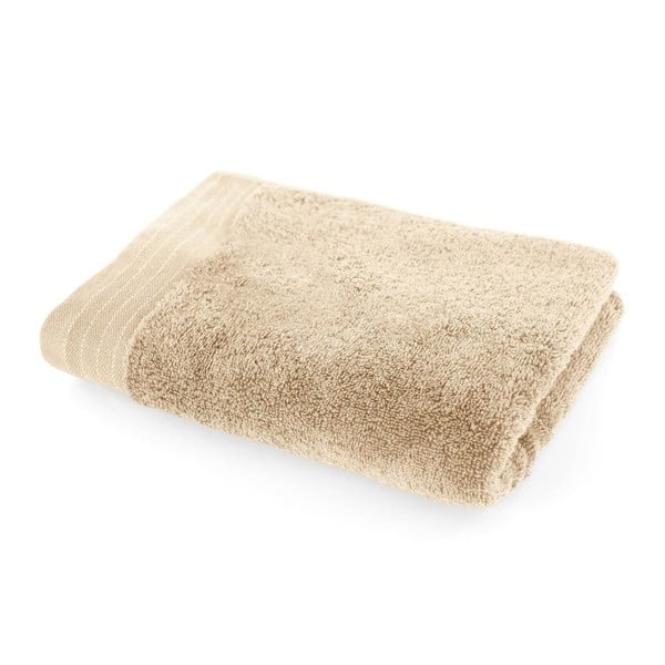Beżowy ręcznik bawełniany kąpielowy Fred, 90x150 cm