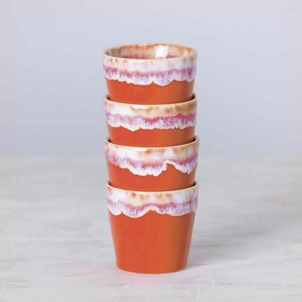 Biało-pomarańczowa kamionkowa filiżanka do espresso Costa Nova, 90 ml-image-1