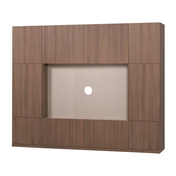 Modułowa szafka pod TV w ciemnym naturalnym kolorze 268x215 cm Build – WOOOD-image-2