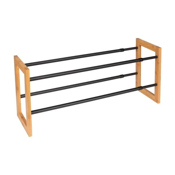 Czarno-naturalny metalowy teleskopowy regał na buty Ecori – Wenko