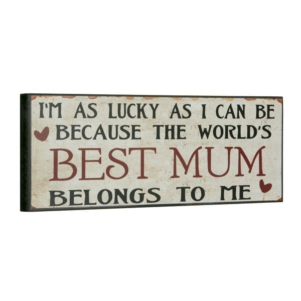 Tablica Best mum, 14x40 cm