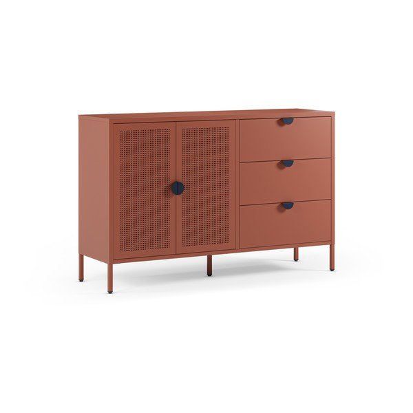 Metalowa komoda w kolorze terakoty 140x90x40 cm Sayla – Marckeric-image-4