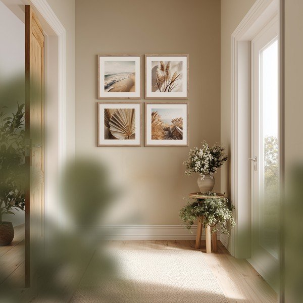 Obrazy zestaw 4 szt. drukowane z ramą w zestawie 30x30 cm Boho Dreams – Styler-image-1