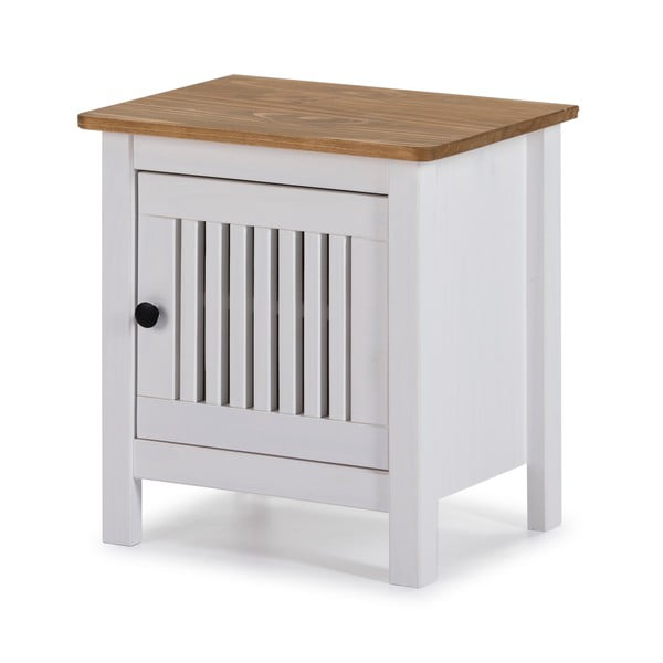 Biała drewniana szafka nocna Marckeric Bruna-image-3