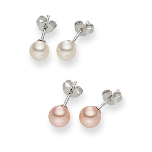 Komplet 2 par kolczyków perłowych Nova Pearls Copenhagen Danaé