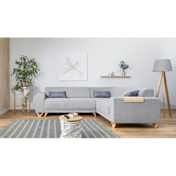 Jasnoszary rozkładany/ze schowkiem narożnik (prawostronny/w kształcie litery L) Classy Sophie – Miuform-image-1