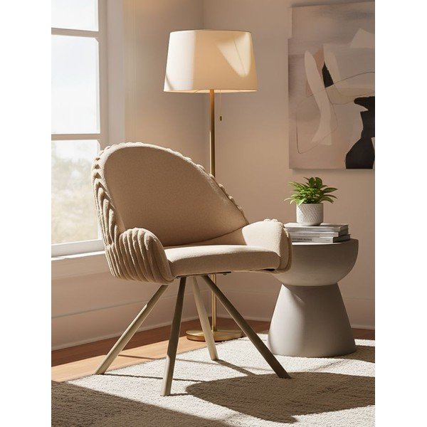 Kremowe tapicerowane fotele jadalniane zestaw z podłokietnikami 2 szt. Stockholm – Mauro Ferretti-image-1