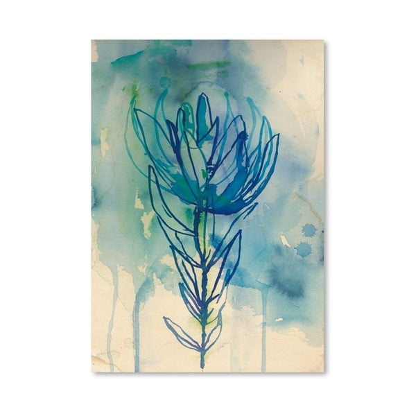 Plakat Blue Wash Protea, 30x42 cm