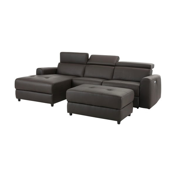 Ciemnobrązowy narożnik z imitacji skóry (lewostronny) Capena – Støraa-image-4