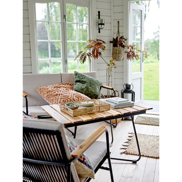 Czarno-beżowa sofa ogrodowa Hampton − Bloomingville-image-1